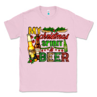 Bubblegum Pink my christmas spirit is beer with beer bottles Classic Tee - AdoDesignShop