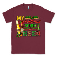Burgundy my christmas spirit is beer with beer bottles Classic Tee - AdoDesignShop
