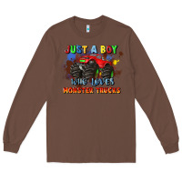 Chestnut just a boy who loves monster trucks Long Sleeve Tee - JahusDesignShop