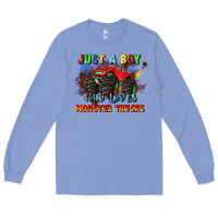 Colony Blue just a boy who loves monster trucks Long Sleeve Tee - JahusDesignShop