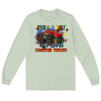 Matcha just a boy who loves monster trucks Long Sleeve Tee - JahusDesignShop