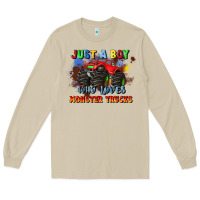 Mushroom just a boy who loves monster trucks Long Sleeve Tee - JahusDesignShop