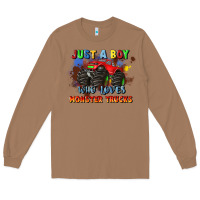 Toasted Coconut just a boy who loves monster trucks Long Sleeve Tee - JahusDesignShop