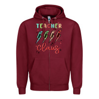 Burgundy teacher claus Zipper Hoodie - MaliasSmallBusiness