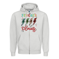 Dove Grey teacher claus Zipper Hoodie - MaliasSmallBusiness