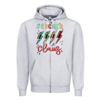 Heather Grey teacher claus Zipper Hoodie - MaliasSmallBusiness