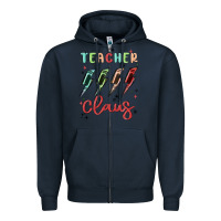Navy teacher claus Zipper Hoodie - MaliasSmallBusiness