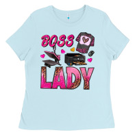 Baby Blue boss lady Ladies Tee - texasbilliewilder