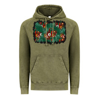 Vintage Olive christmas gift box and leopard background Vintage Hoodie - BundleAndBundleShop