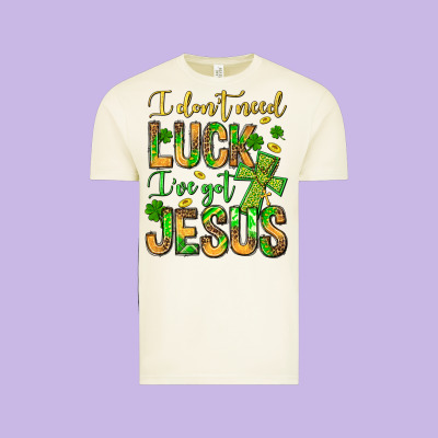 I Don't Need Luck I've Got Jesus Vintage Tee Designed By Jasminsmagicworld