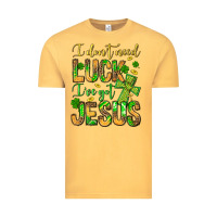 Vintage Mustard I don't need luck I've got Jesus Vintage Tee - Jasminsmagicworld