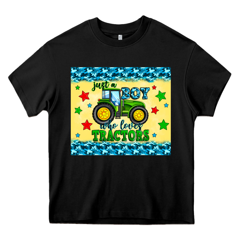 Just A Boy Who Loves Tractors Heavy Core Tee by Zillion Design Studio | Teevron