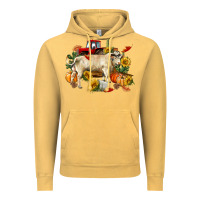 Vintage Mustard Fall charolais bull Vintage Hoodie - RanaPortraitStore