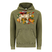 Vintage Olive Fall charolais bull Vintage Hoodie - RanaPortraitStore