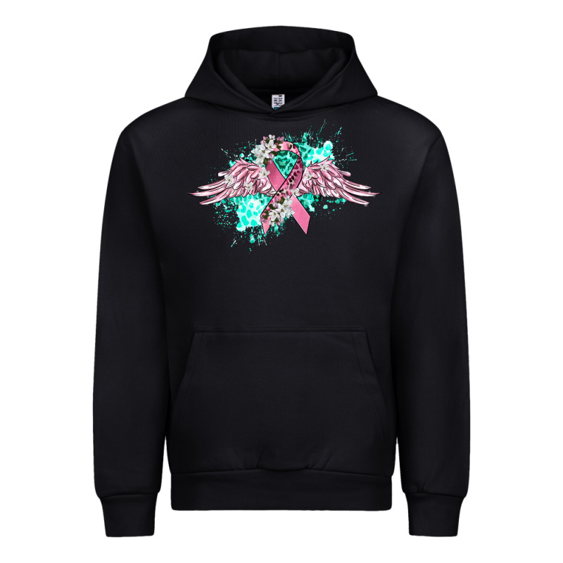 Cancer Ribbon With Angel Wings Urban Hoodie by CowGirlArtShop | Teevron
