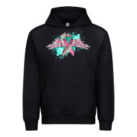 Black cancer ribbon with angel wings Urban Hoodie - CowGirlArtShop