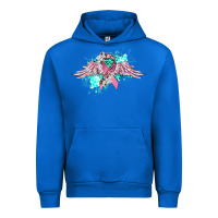 Cobalt cancer ribbon with angel wings Urban Hoodie - CowGirlArtShop