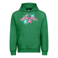 Emerald cancer ribbon with angel wings Urban Hoodie - CowGirlArtShop