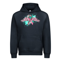 Navy cancer ribbon with angel wings Urban Hoodie - CowGirlArtShop