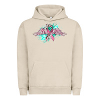 Pigment French Oak cancer ribbon with angel wings Urban Hoodie - CowGirlArtShop