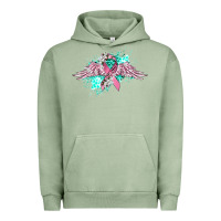 Pigment Oil Green cancer ribbon with angel wings Urban Hoodie - CowGirlArtShop
