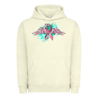 Pigment Pistachio cancer ribbon with angel wings Urban Hoodie - CowGirlArtShop