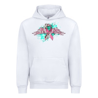White cancer ribbon with angel wings Urban Hoodie - CowGirlArtShop