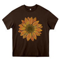Chocolate Brown sunflower Heavy Core Tee - Artiststas
