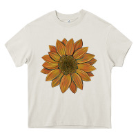 Cream sunflower Heavy Core Tee - Artiststas