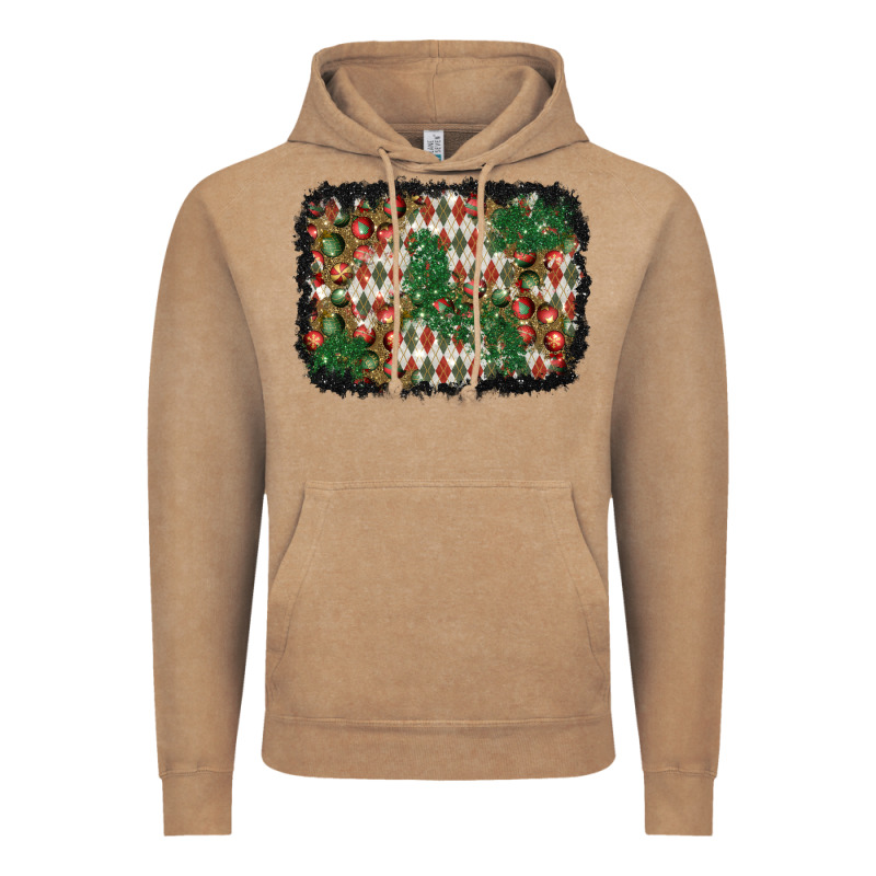 Christmas Ornament And Diamond Plaid  Background Vintage Hoodie by BundleAndBundleShop | Teevron