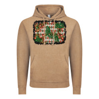 Vintage Coffee christmas ornament and diamond plaid  background Vintage Hoodie - BundleAndBundleShop
