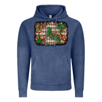 Vintage Denim christmas ornament and diamond plaid  background Vintage Hoodie - BundleAndBundleShop