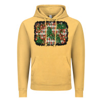 Vintage Mustard christmas ornament and diamond plaid  background Vintage Hoodie - BundleAndBundleShop