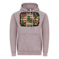 Vintage Zinc christmas ornament and diamond plaid  background Vintage Hoodie - BundleAndBundleShop