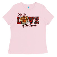 Bubblegum Pink for the love of the tigers red Ladies Tee - RanaPortraitStore