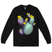 Black Opunthia Santa Rita Cacti Long Sleeve Tee - LillyAllenDesigns