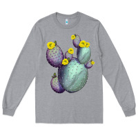 Heather Grey Opunthia Santa Rita Cacti Long Sleeve Tee - LillyAllenDesigns