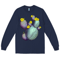 Navy Opunthia Santa Rita Cacti Long Sleeve Tee - LillyAllenDesigns