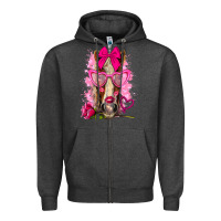 Charcoal Heather valentines day horse with sunglasses Zipper Hoodie - NancyCooperArtShop