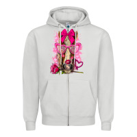 Dove Grey valentines day horse with sunglasses Zipper Hoodie - NancyCooperArtShop