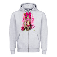 Heather Grey valentines day horse with sunglasses Zipper Hoodie - NancyCooperArtShop