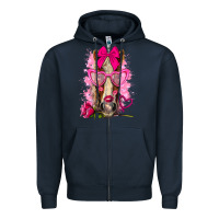 Navy valentines day horse with sunglasses Zipper Hoodie - NancyCooperArtShop