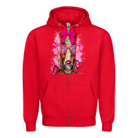 Red valentines day horse with sunglasses Zipper Hoodie - NancyCooperArtShop