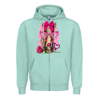 Seafoam valentines day horse with sunglasses Zipper Hoodie - NancyCooperArtShop