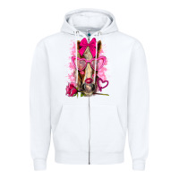 White valentines day horse with sunglasses Zipper Hoodie - NancyCooperArtShop