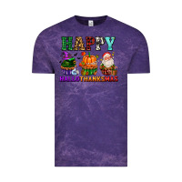 Cloud Purple happy hallothanksmas with cupcakes Vintage Tee - AdoDesignShop