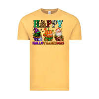 Vintage Mustard happy hallothanksmas with cupcakes Vintage Tee - AdoDesignShop