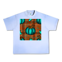 Grape Ice turquoise pumpkin plaid seamless pattern Urban Heavy Tee - BundleAndBundleShop