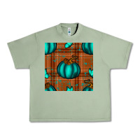 Oil Green turquoise pumpkin plaid seamless pattern Urban Heavy Tee - BundleAndBundleShop