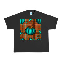 Pigment Black turquoise pumpkin plaid seamless pattern Urban Heavy Tee - BundleAndBundleShop